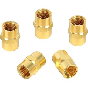 HW HAMWOO Female Coupling Set - 1/4-Inch NPT x 1/4-Inch NPT, 5-Pack,Solid Brass Fiting