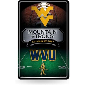 Rico Industries NCAA West Virginia Mountaineers 11" x 17" Metal Home Décor Sign