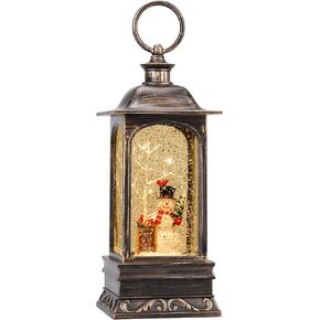 Cardinal Christmas Decorations Musical Snow Globe Lantern, Lighted Snow Globe with Swirling Glitter, 3 AA Battery Operated & USB Powered, Cardinal
