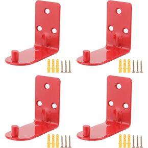 4pcs Fire Extinguisher Mount, Universal Fire Extinguisher Bracket Metal Heavy Duty Fire Extinguisher Tool Wall Hook Holder Hanger Hold up to 18LB with Screws, for Home, RV, School Offices, Hotels