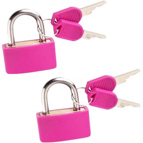 2 Pcs 42mm Large Padlocks with Keys Gym Locker Lock Heavy Duty Copper Locks Suitcase Luggage Locks Backpack Locks Hot Pink
