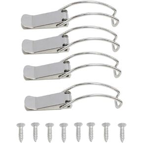 -85mm/3.35Inch Spring Loaded Toggle Tatch 304 Stainless Steel Box Cabinet Spring Loaded Tatch with Screws 4PCS
