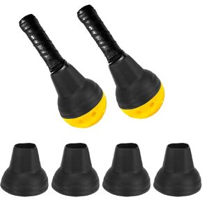 QWORK 4 Pcs Pickleball Ball Retriever - High-Grade Silicone Pickleball Picker, Suction Cup, Easy Ball Pick-Up, Pickleball Hand Grip, Fits Most Standard Paddles, Reduces Bending and Squatting