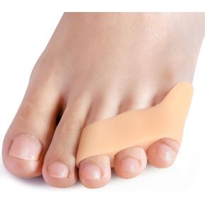 Povihome 10 Pack Pinky Toe Separator and Protectors for Overlapping Toe, Curled Pinky Toes - Spacers for Morton's Neuroma Pain Relief, Firm Support, Beige