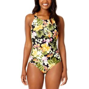 Hurley Womens's UPF 50+ Sun Protection Floral One Piece Swimsuit