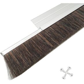 5 Set Horsehair 2.16 Inches x 39.37 InchesBrush Door Sweep Door Brush Seal Roll Up Door Garage Door Sweeps Suitable for Various Floors Easy Mounting (2.16 in, 5)