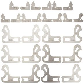 Mitutoyo 186-902, Radius Gage Set, 26 Leaves, 0.5mm to 13mm by 0.5mm, 5 Radii per Leaf