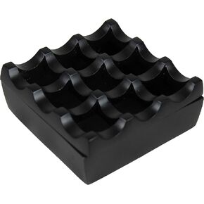 Ashtray Made From Aluminum Metal, Wind Resistant Ash tray for small Cigars / Cigarillos /Cigarette Ashtray, 9 GRIDS/ Holes, Windproof Hand Crafted (Black), Silver