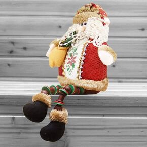 9inch Cute Musical Climbing Santa Claus Figure on Rope Ladder Funny Christmas Tree Decoration Indoor Outdoor Christmas Wall Hanging Ornament Santa Figurine Xmas Party Supplies Home Decor Gift