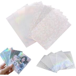 100 Glitters Kpop Photocard Sleeves Trading Card Shield Cover Board Game Card Film Transparent Protective Sleeves for Photo 61x91mm