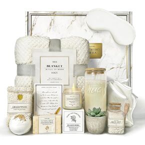 Get Well Soon Gift Baskets For Women,12PC Get Well Gifts for Women After Surgery,Birthday Gifts,Care Package for Women,Grief Gifts,Sympathy Gifts,Condolences Gift Basket for Women Friend (grayish)