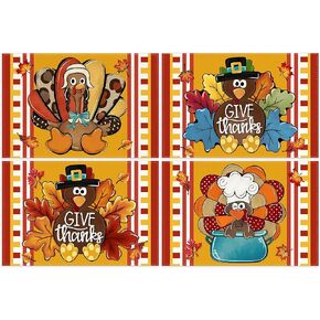 Thanksgiving Table Runner Turkey Pumpkin Table Cover Thankful Blessed Fall Autumn Harvest Deocr Thanksgiving Decorations for Home Party