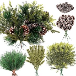 Riceshoot 150 جهاز كمبيوتر شخصى عيد الميلاد فروع الصنوبر الاصطناعي الصنوبر المخروط إبر الصنوبر الخضراء أغصان الصنوبر عيد الميلاد الخضراء يترك فو يختار للمنزل حديقة الشتاء الديكور عيد الميلاد حزب DIY الحرف اليدوية in Kuwait