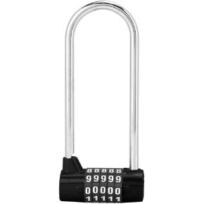 Sonew 5 Digit Combination Alloy Padlock,U-Shape Security Code Lock Extra Long Cabinet Door Padlock Locker Lock, Re-settable Combo Lock, Gym Locker, School Locker, (Silver)