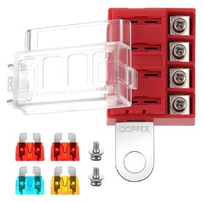 كتلة الصمامات البحرية RV كتلة الصمامات ذات 4 اتجاهات مع 4 صمامات شفرة وغطاء مقاوم للماء لتوزيع الطاقة كتلة القارب الكهربائية لوحة الصمامات صندوق حامل كتلة للسيارات والشاحنات، بحد أقصى 32 فولت in Kuwait