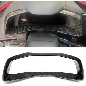 Car Speedmeter Frame Cover for C8 Corvette 2020 2021 2022 2023 2024, Genuine Carbon Fiber Interior Dash Infortainment Trim