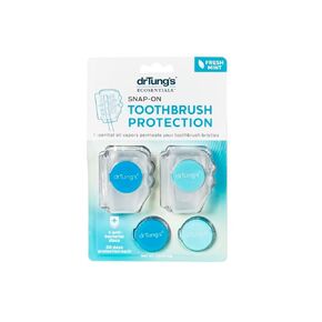 DrTung's Snap-On Toothbrush Protector, Releases Vapor from Essential Oils to Help Protect your toothbrush (2 Pack) (colors may vary)