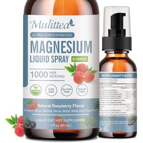 Magnesium Glycinate Liquid Spray with Citrate, Taurate, Oxide, Malate Calm Magnesium Liquid Drops Potassium Magnesium Complex L-Theanine Supplement D3,K2,B6 for Sleep,Leg Cramps,Heart,Muscle -2 Fl Oz in Kuwait