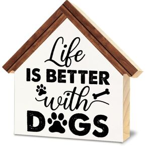 Farmhouse Home Wood Block Sign Home Decor Funny House Shaped Home Wooden Sign Desk Shelf Table Decor