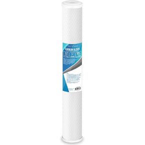 Universal 5 Micron 20" x 2.5" Whole House Carbon Water Filter Cartridge Replacement - Coconut Shell Carbon Block CTO Drinking Water Filter. Compatible with Pentek, etc. 1-Pack