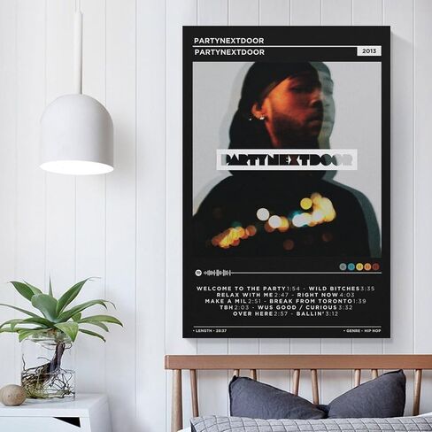 VROS SJUTR PARTYNEXTDOOR ملصق PartyNextDoor قماش ملصق جدار الفن الزخرفية اللوحة غرفة المعيشة غرفة النوم الديكور هدية Unframe-style12x18 بوصة (30x45 سم) in Saudi Arabia