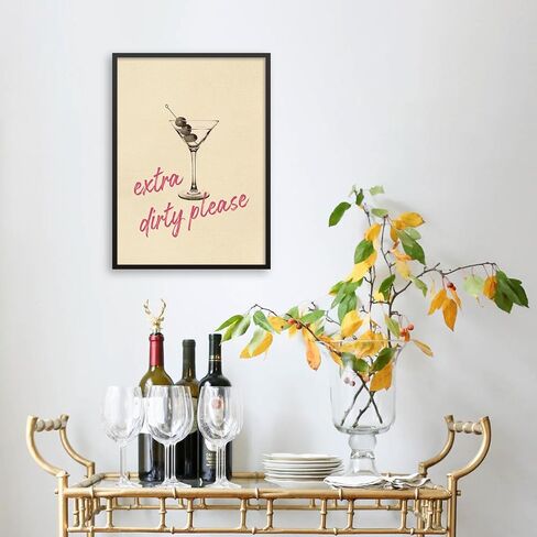 enttgo Dirty Martini Posters Retro Cocktail Drinks Wall Art Modern Home Bar Kitchen Decoration 12x16 inch Unframed Funky 70's Canvas Print in Saudi Arabia