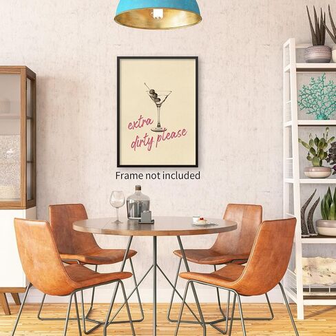 enttgo Dirty Martini Posters Retro Cocktail Drinks Wall Art Modern Home Bar Kitchen Decoration 12x16 inch Unframed Funky 70's Canvas Print in Saudi Arabia