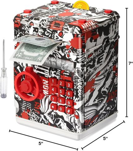 ATM Piggy Bank for Boys Girls, Mini ATM Coin Bank Kids Safe with Password in Kuwait