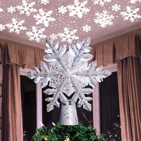 Snowflake Car Rotating LED Lights Christmas Lights Moving LED Lamp E27 Base 4W Crystal Ball Stage Light for Birthday, Holiday, Wedding, Party, Christmas Decoration (01) in Saudi Arabia