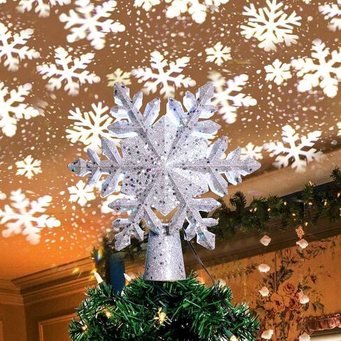 Snowflake Car Rotating LED Lights Christmas Lights Moving LED Lamp E27 Base 4W Crystal Ball Stage Light for Birthday, Holiday, Wedding, Party, Christmas Decoration (01) in Saudi Arabia
