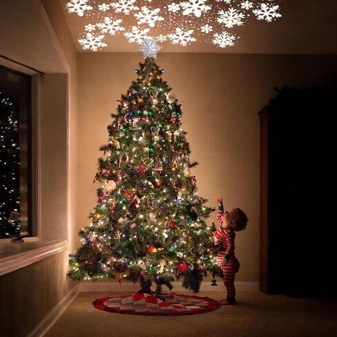 Snowflake Car Rotating LED Lights Christmas Lights Moving LED Lamp E27 Base 4W Crystal Ball Stage Light for Birthday, Holiday, Wedding, Party, Christmas Decoration (01) in Saudi Arabia