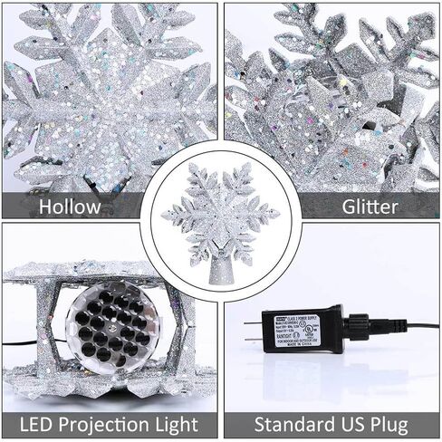 Snowflake Car Rotating LED Lights Christmas Lights Moving LED Lamp E27 Base 4W Crystal Ball Stage Light for Birthday, Holiday, Wedding, Party, Christmas Decoration (01) in Saudi Arabia