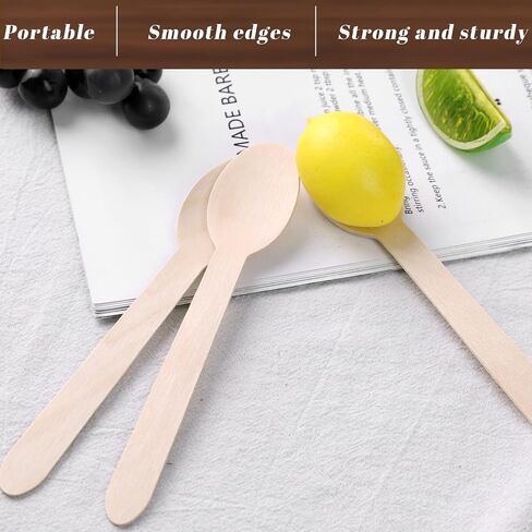 LOVEINUSA 115PCS Wooden Spoons, Small Spoons Wood Cutlery for Party Wedding Picnic Camping in Saudi Arabia