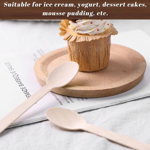 LOVEINUSA 115PCS Wooden Spoons, Small Spoons Wood Cutlery for Party Wedding Picnic Camping in Saudi Arabia