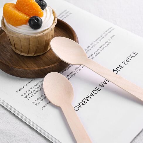 LOVEINUSA 115PCS Wooden Spoons, Small Spoons Wood Cutlery for Party Wedding Picnic Camping in Saudi Arabia