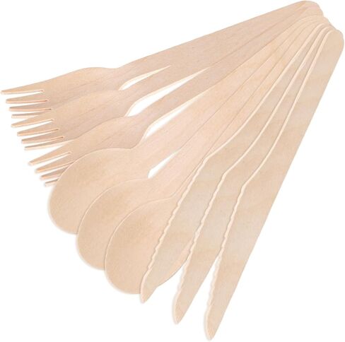 LOVEINUSA 115PCS Wooden Spoons, Small Spoons Wood Cutlery for Party Wedding Picnic Camping in Saudi Arabia