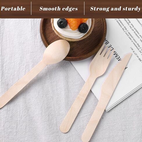 LOVEINUSA 115PCS Wooden Spoons, Small Spoons Wood Cutlery for Party Wedding Picnic Camping in Saudi Arabia