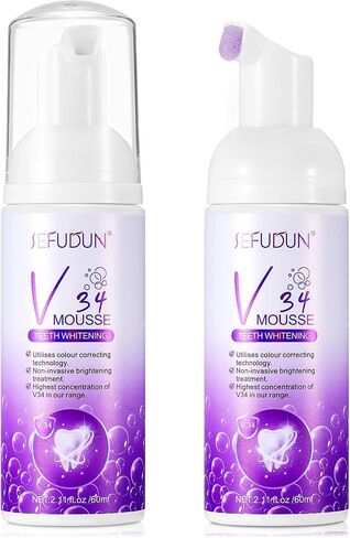 2 Pcs Purple Toothpaste for Teeth Whitening,Whitening Toothpaste for Teeth Cleaning,Purple Color Corrector Mousse for Teeth Care,Whitening Foam Toothpaste to Remove Stains in Saudi Arabia