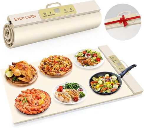 Food Warming Mat,Full Surface Heat Electric Warming Tray,5 Temp-Settings Warming Mat for Food,Portable Silicone Food Warmer Mat with Handle,Food Warming Mat for Buffet,Parties,Gatherings in Saudi Arabia