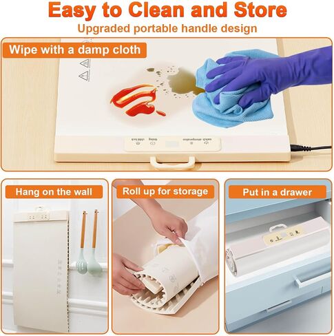 Food Warming Mat,Full Surface Heat Electric Warming Tray,5 Temp-Settings Warming Mat for Food,Portable Silicone Food Warmer Mat with Handle,Food Warming Mat for Buffet,Parties,Gatherings in Saudi Arabia