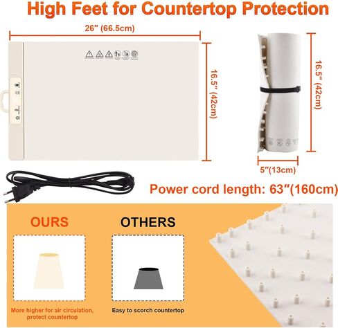 Food Warming Mat,Full Surface Heat Electric Warming Tray,5 Temp-Settings Warming Mat for Food,Portable Silicone Food Warmer Mat with Handle,Food Warming Mat for Buffet,Parties,Gatherings in Saudi Arabia