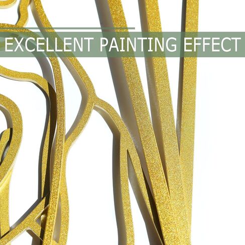 Pinetree Art Gold Metal Wall Art Flowers 3D Line الحد الأدنى ديكور الجدار النحت الحد الأدنى ديكور المنزل غرفة المعيشة غرفة نوم الجدار الديكور، مجموعة من 3 (زهرة الذهب) in Kuwait