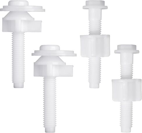 4 Set Toilet Seat Screws Bolts Replacement Kit Replacement Toilet Seat Hinge Bolt Screws with Nuts Washers Universal White Plastic Toilet Seat Screws Toilet Seat Repairing Fixing Accessories in Saudi Arabia