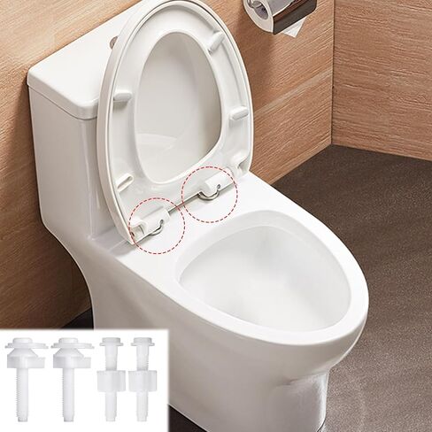 4 Set Toilet Seat Screws Bolts Replacement Kit Replacement Toilet Seat Hinge Bolt Screws with Nuts Washers Universal White Plastic Toilet Seat Screws Toilet Seat Repairing Fixing Accessories in Saudi Arabia
