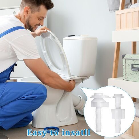 4 Set Toilet Seat Screws Bolts Replacement Kit Replacement Toilet Seat Hinge Bolt Screws with Nuts Washers Universal White Plastic Toilet Seat Screws Toilet Seat Repairing Fixing Accessories in Saudi Arabia