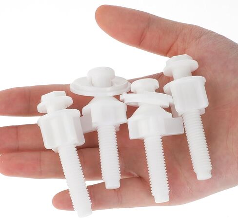 4 Set Toilet Seat Screws Bolts Replacement Kit Replacement Toilet Seat Hinge Bolt Screws with Nuts Washers Universal White Plastic Toilet Seat Screws Toilet Seat Repairing Fixing Accessories in Saudi Arabia