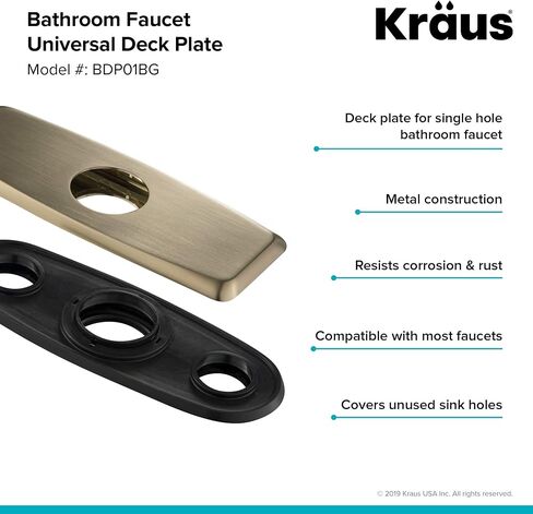 KRAUS Deck Plate for Bathroom Faucet in Chrome, BDP02CH in Saudi Arabia