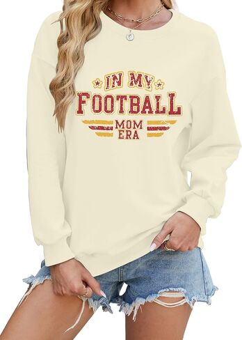 قميص كرة القدم أمي قميص Gameday من النوع الثقيل: في My Football Mom Era قميص مضحك Funday Sunday Pullover Mom Life جرافيك القمم in Kuwait