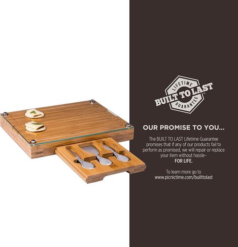 PICNIC TIME - NCAA Concerto Glass Top Cheese Cutting Board & Tools Set in Kuwait