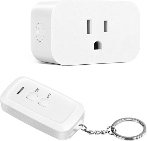 DEWENWILS Indoor Remote Control Outlet, Wireless Remote Light Switch, No Interference Remote Outlet Switch, No Wiring, 15A/1875W, 100ft RF Range, Compact Design, Programmable in Saudi Arabia